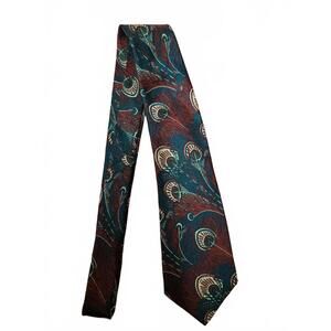 Liberty Made in England MEN'S TIE GREEN & RED/ MULTI-PRINT W: 3.7/8" L: 58" #1